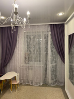 Sofia Home Decor Тюль высота 260 см, ширина 500 см, крепление - Лента, Белый мрамор #19, Екатерина М.