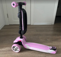 Самокат-беговел 3 в 1 с сиденьем и светящимися колёсами Scooter Micar Moby Pink #29, Наталья Р.