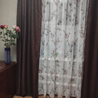 Curtain & Textile Тюль высота 240 см, ширина 300 см, крепление - Лента, Белый, темно-розовый #191, Елена Г.