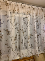 Curtain & Textile Тюль высота 160 см, ширина 400 см, крепление - Лента, Белый,светло-коричневый #65, Татьяна С.