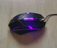 Лучшая компьютерная мышь для ПК и ноутбука. Проводная мышка для дома и офиса с RGB подсветкой. Удобная мышь для работы и учебы. Черная #4, Алла С.
