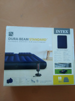 Набор: матрас надувной Classic Downy Airbed Dura-Beam 152-203 см+2 подушки+насос, INTEX, кровать надувная #77, Ольга С.