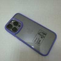 Чехол для Iphone 15 Pro прозрачный с Фиолетовой рамкой, Премиум, Кейс для Айфона 15 про люкс, Фиолетовый #24, Юлия Ш.