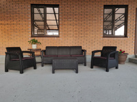 Комплект садовой мебели HomlyGreen Set 3+1+1+Кофейный столик+подушки коричневого цвета #5, Юлия Д.