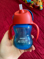 Детский поильник с ручками и трубочкой Philips Avent SCF796/01 200 мл, с защитной крышкой, синий/красный #31, Оксана