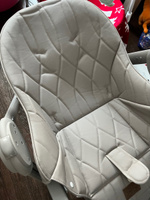 Стульчик для кормления Happy Baby Berny Lux New до 25 кг, шезлонг, 4 поворотных колеса, серый #3, Дарья О.