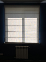 Римская штора Блэкаут на окно OLEXDECO 160х170 см для кухни, гостиной, детской, ткань Монро, цвет холодный бежевый, с черным цепочным карнизом Мадрид #7, Ольга М.