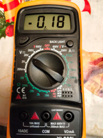 Мультиметр токоизмерительный цифровой (портативный многофункциональный тестер электрический) XL830L с функцией прозвонки цепи + батарейка #1, Александр К.