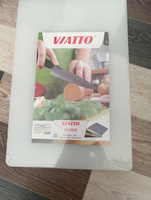 Доска разделочная пластиковая VIATTO SZ для кухни, профессиональная для мяса, рыбы и сыра, белая 450х300х12 мм #25, Ирина о.