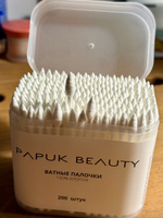 Ватные палочки PAPUK BEAUTY 200 шт, косметические, заостренные для макияжа, для бровей, тонкие для ушей с контейнером #23, Светлана К.