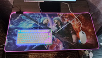 Игровой коврик для мыши Devil May Cry c RGB подсветкой, XXL, красный, синий #15, Виктория К.