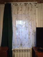 Curtain & Textile Тюль высота 140 см, ширина 150 см, крепление - Лента, Белый,светло-коричневый #45, Ирина Т.