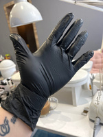 Нитриловые перчатки - Wally plastic, 100шт., (50 пар), одноразовые, неопудренные, текстурированные - Цвет: Черный; Размер M #34, Катерина К.