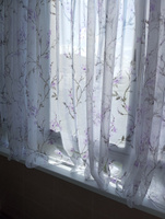 Curtain & Textile Тюль высота 160 см, ширина 300 см, крепление - Лента, Фиолетовый,Белый, #78, Ольга Х.