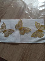 Набор для украшения Бабочки , 12 штук, голография, цвет золото #7, Нина С.