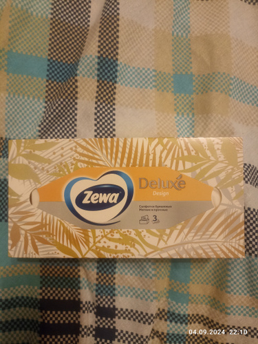 Салфетки Бумажные в коробке Zewa Deluxe Дизайн, 3 слоя, 90 шт. - купить ...