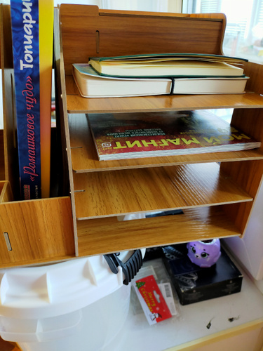 Большая настольная деревянная подставка органайзер / Настольный ...