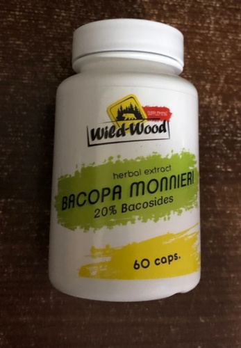 Бакопа Монье 60 капсул по 450 мг. 20% BACOSIDES/ Bacopa monnieri ...
