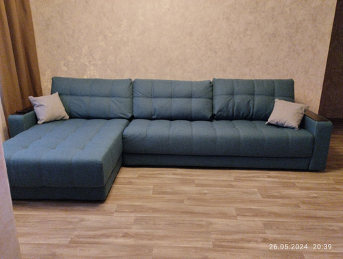 Диван угловой большой BOSS 3.0 MAX, раскладной, в гостиную, рогожка ...