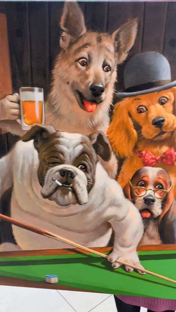 Картина собаки играют в бильярд 60*80 см - купить по низкой цене в  интернет-магазине OZON (915347332)