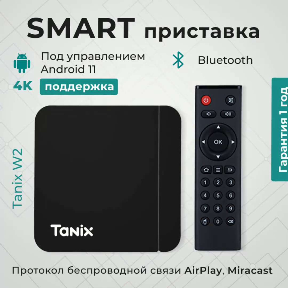 Медиаплеер Tanix W2 Amlogic S905W2, USB, RJ-45 Ethernet, HDMI, черный,  Android купить по низкой цене с доставкой в интернет-магазине OZON  (912108002)