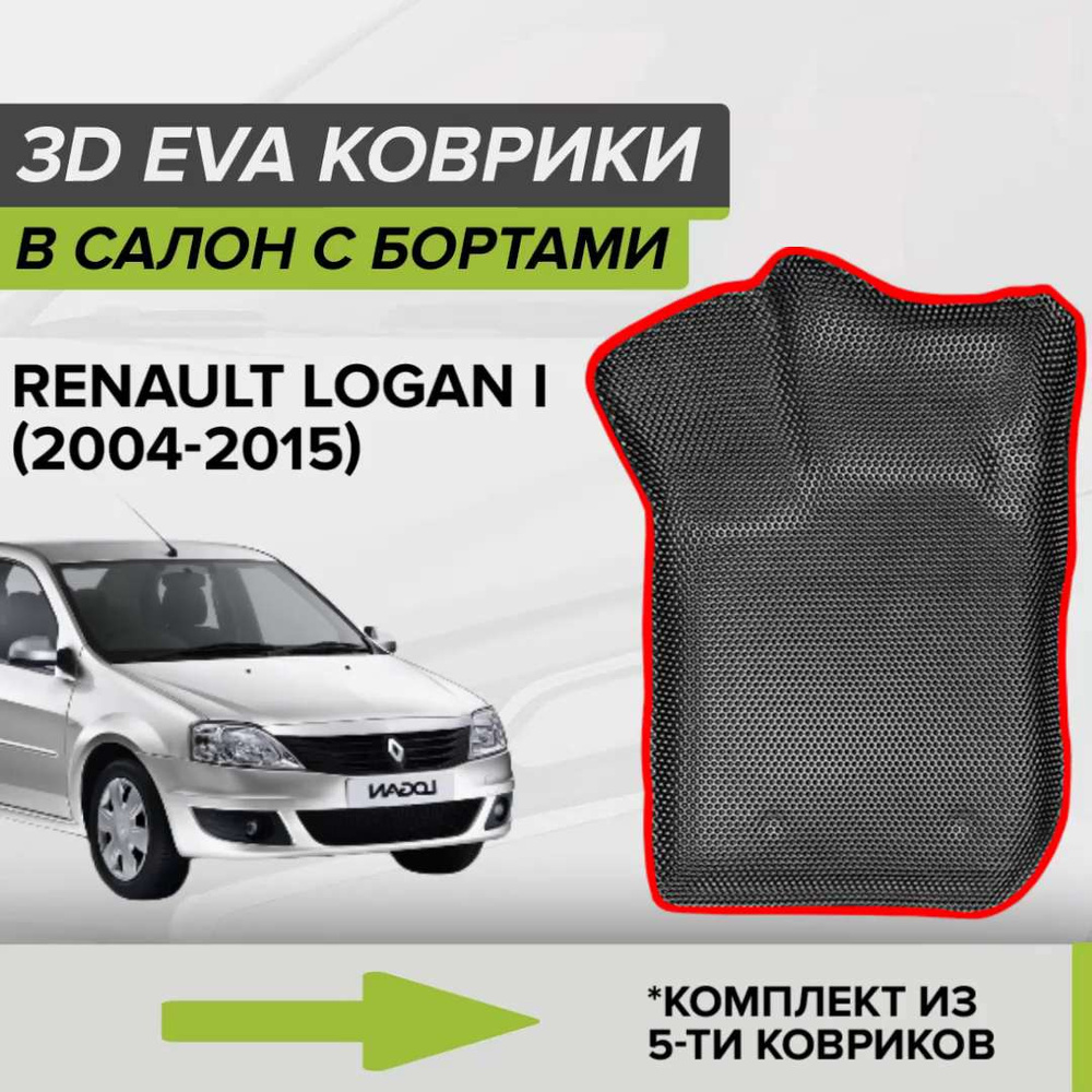 Коврики в салон автомобиля CellMat 3DS_RENAULTLOGANI_BLACK, цвет красный,  черный - купить по выгодной цене в интернет-магазине OZON (688498067)