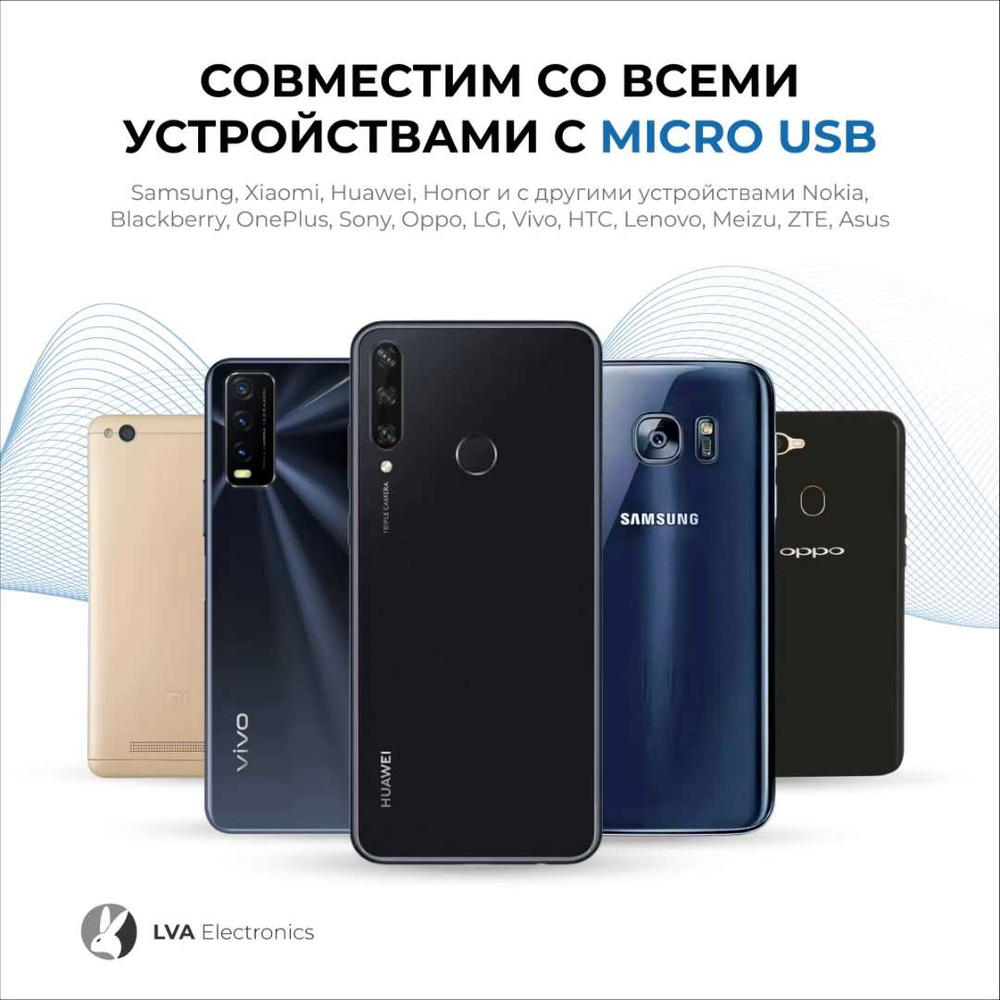 Кабель microUSB, USB 2.0 hoco LVAMicroUSB_microUSB_USB 2.0_USB 2.0_USB 3.0  - купить по низкой цене в интернет-магазине OZON (372434610)