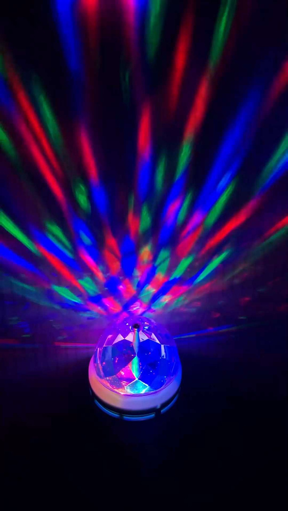 Светодиодный вращающийся ДИСКО-ШАР LED RGB Magic Ball Light LCB001 со стробоскопом!