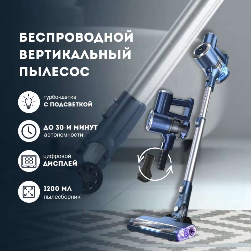 Пылесос вертикальный Wade SV-01 для дома, беспроводной вертикальный ...