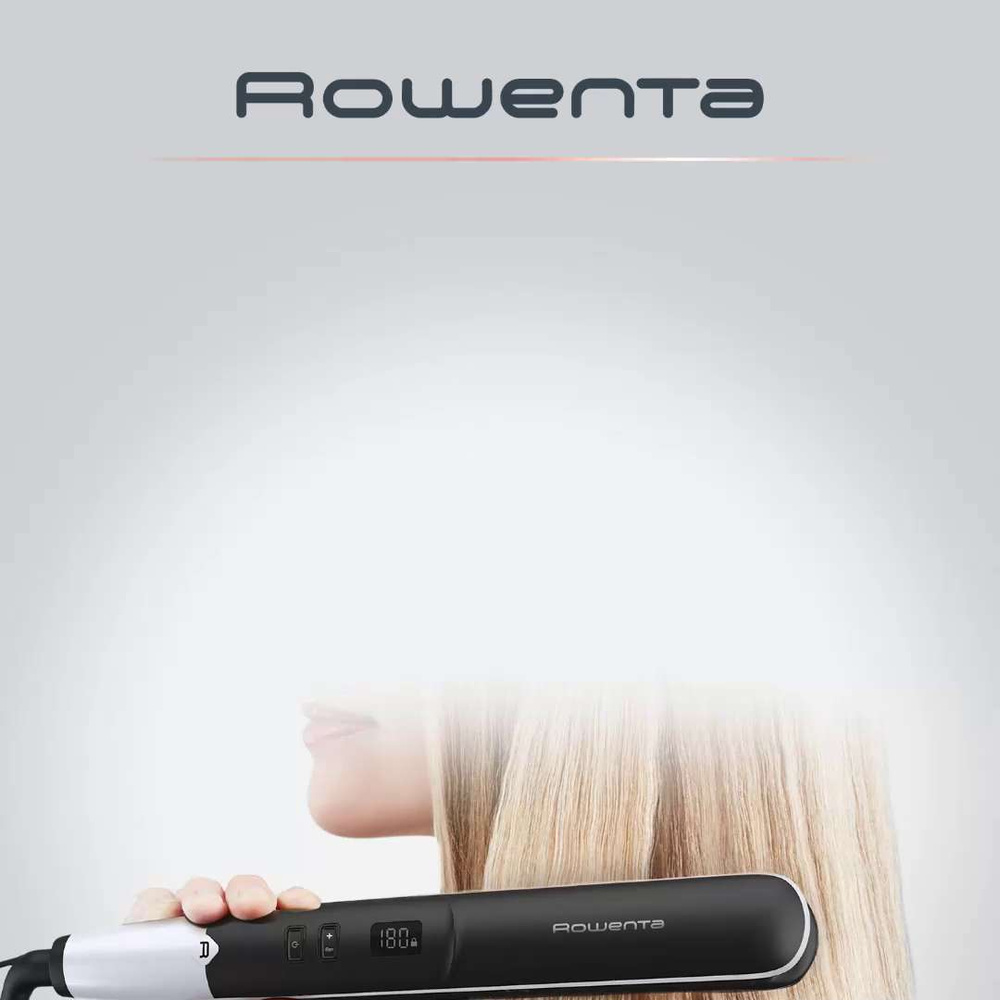 Выпрямитель для волос Rowenta EXPRESS SHINE COCONUT SF4621F0 ,черный, белый  - купить с доставкой по выгодным ценам в интернет-магазине OZON (636500777)