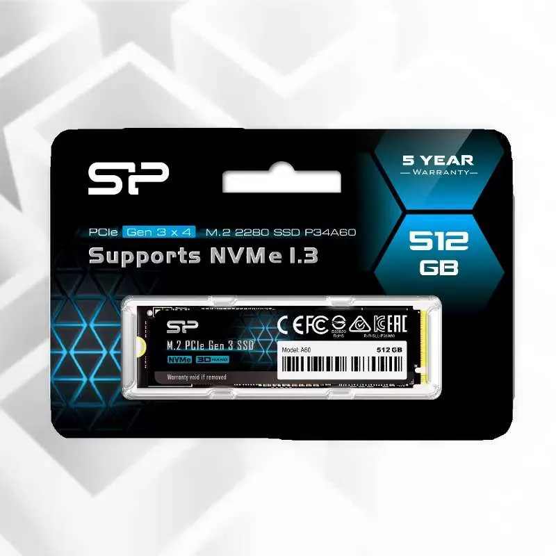 Silicon Power 512 ГБ Внутренний SSD-диск P34A60 M.2 PCI-E 3.0 (SP512GBP34A60M28)
