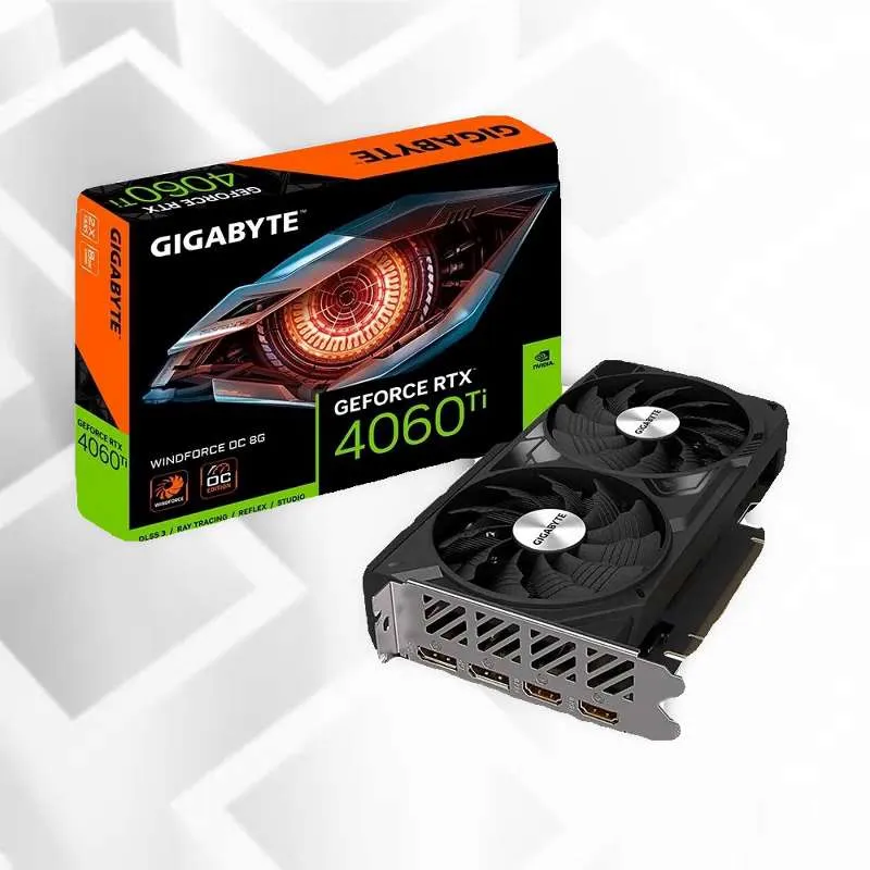 Gigabyte Видеокарта GeForce RTX 4060 Ti WINDFORCE OC 8 ГБ (GV-N406TWF2OC-8GD)