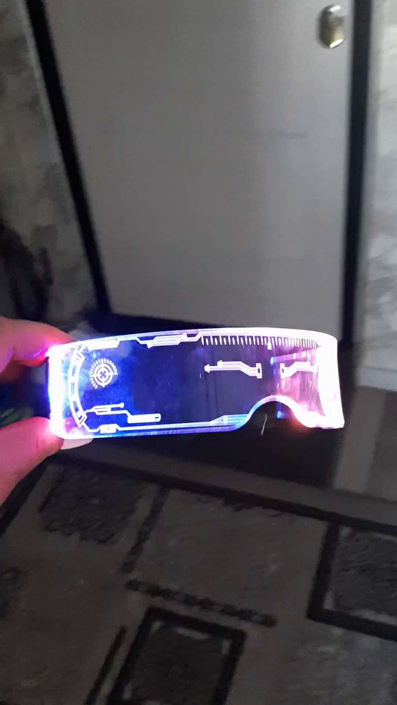 Светящиеся мигающие LED киберпанк очки / Прозрачные неоновые очки ...