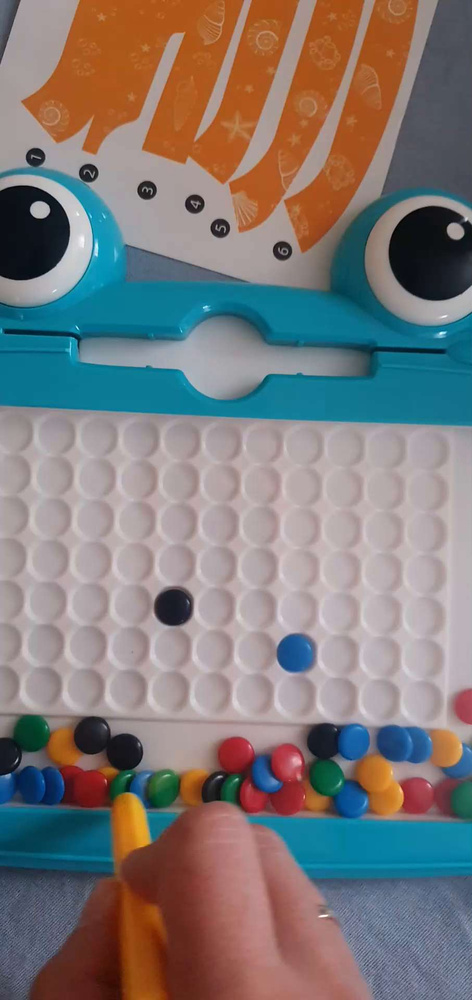 Развивающий магнитный планшет "Веселый краб",Магнитная цветная доска ...