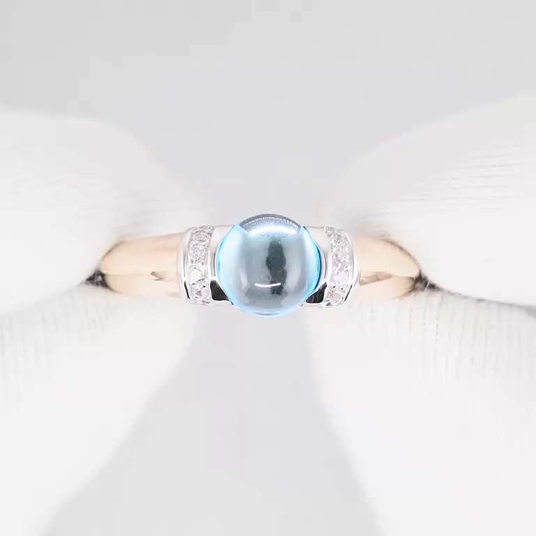 АДАМАС Золотое кольцо женское 585 пробы с топазом / ювелирное украшение - купить с доставкой по выгодным ценам в интернет-магазине OZON (1056426658)
